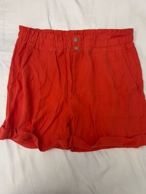 INC International Concepts Vibrant Red Paperbag Waist Shorts
